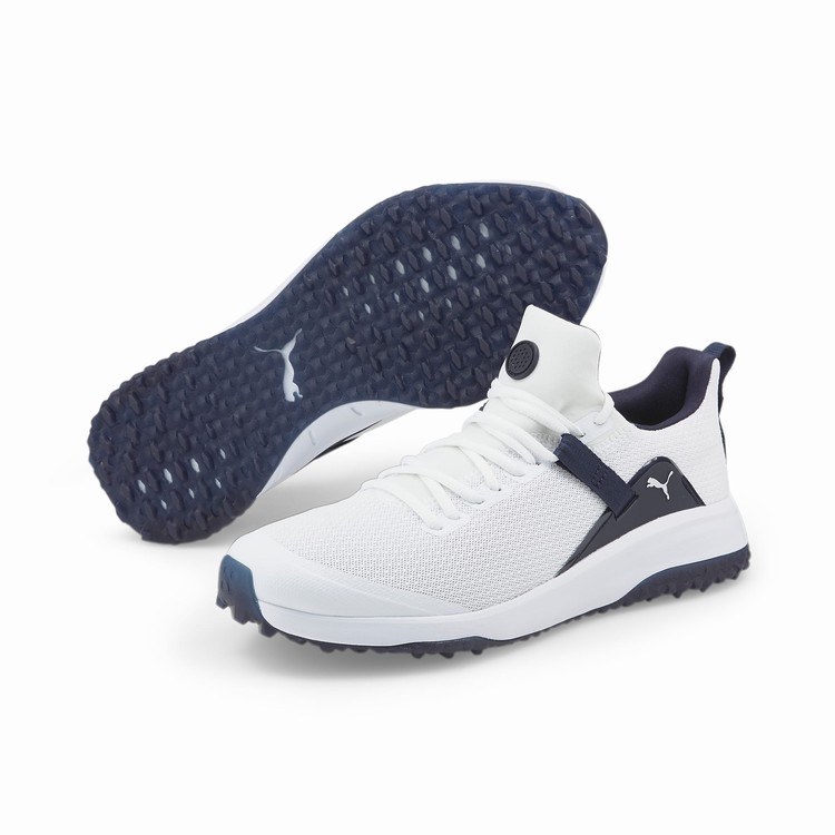 Pánské Golfové Boty Puma Fusion Evo Bílé Tmavě Blankyt | 8715-TKIES